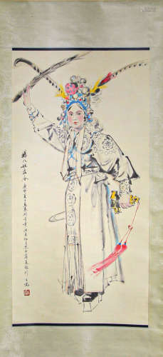 Chinese ink painting,
Yang Zhiguang's opera figures