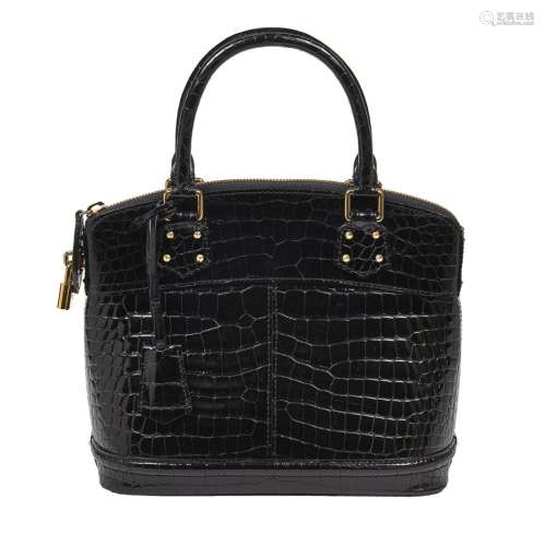 LOUIS VUITTON Sac LOCK-IT Alligator noir (Alligator mississi...