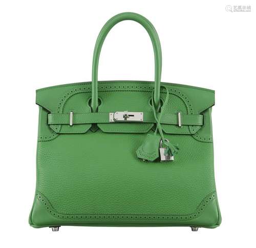 HERMÈS Édition Limitée 2015 Sac BIRKIN GHILLIES 30 Veau Togo...