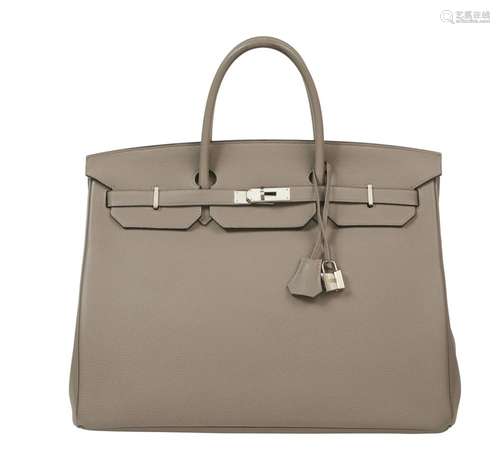 HERMÈS 2017 Sac BIRKIN 40 Veau Togo Gris Asphalte Garniture ...