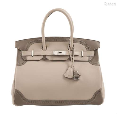 HERMÈS Édition Limitée 2012 Sac BIRKIN GHILLIES 35 Veau Swif...