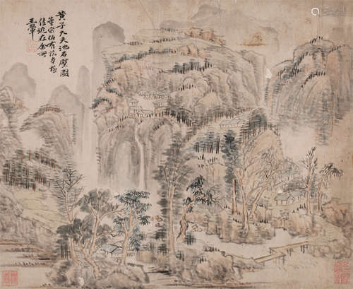 王翚（1632～1717）（款）黄子久天池石碧图 设色纸本