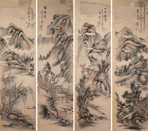 姚钟葆（？～1924）山水 水墨纸本