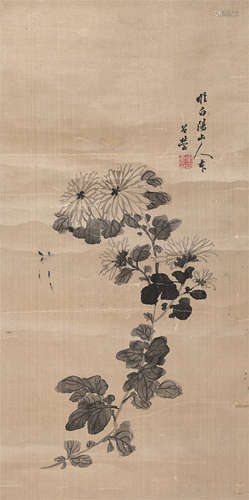 潘曾莹（1808～1878）墨菊图 水墨绢本