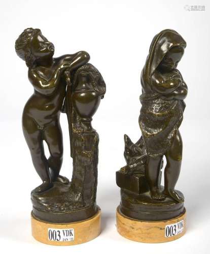 CLODION (1738 - 1814) Lot de deux sculptures : "Allégor...