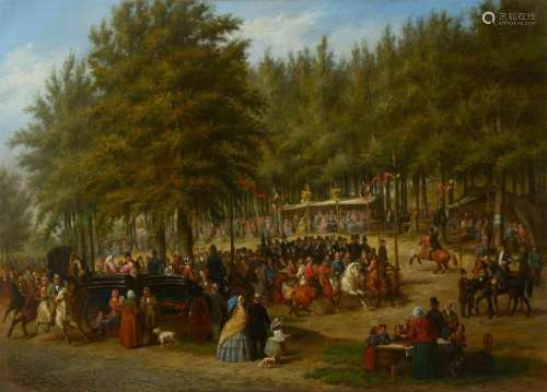 DE BRUYCKER Constant (1823 - 1896) Huile sur toile marouflée...