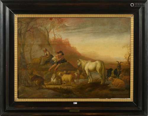 VAN STRIJ Jacob (1756 - 1815) Huile sur panneau de chêne par...
