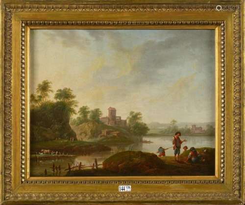 PILLEMENT Jean-Baptiste (1728 - 1808) Huile sur toile "...