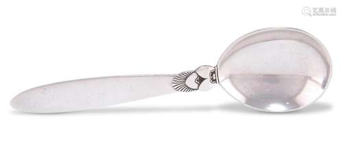 A DANISH STERLING SILVER SPOON, by Georg Jensen, import mark...