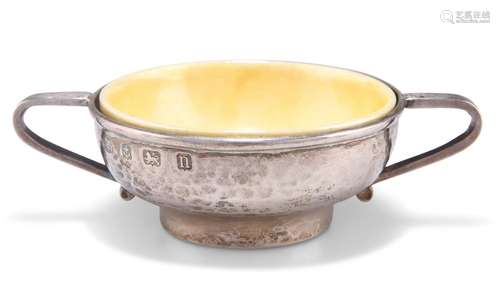 AN ARTS AND CRAFTS SILVER AND RUSKIN POTTERY BOWL, by Albert...