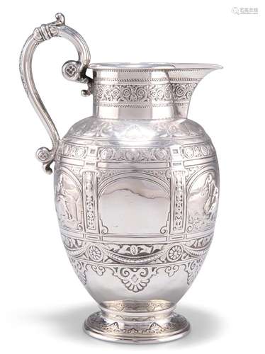 A VICTORIAN SCOTTISH SILVER CREAM EWER, by James Reid & ...