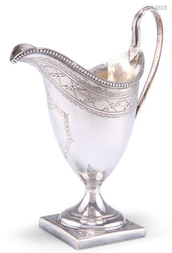 A GEORGE III SILVER CREAM JUG, by Peter & Ann Bateman, L...