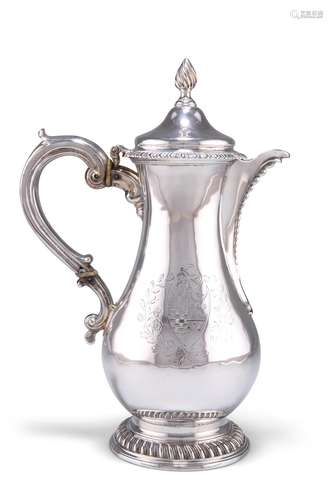 A GEORGE III SILVER BALUSTER JUG AND COVER, by David Whyte, ...