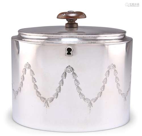 A GEORGE III SILVER TEA CADDY, by Abstinando King, London 18...