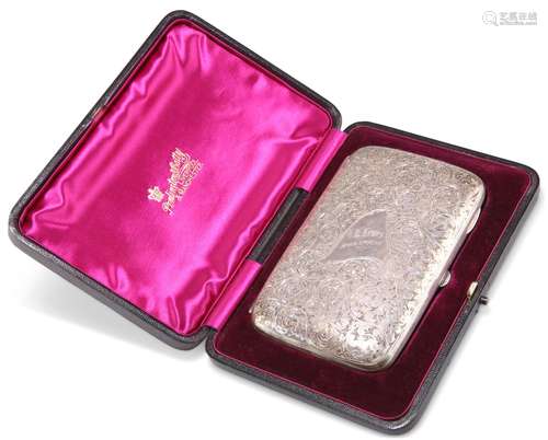 A VICTORIAN SILVER CIGAR CASE, by Joseph Gloster, Birmingham...