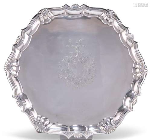 A GEORGE II SILVER SALVER, by William Peaston, London 1752, ...