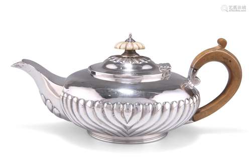 A GEORGE IV SILVER TEAPOT, by Rebecca Emes & Edward Barn...