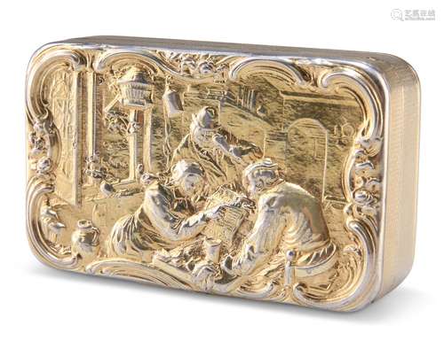 A GEORGE III SILVER-GILT SNUFF BOX, by John Linnit, London 1...