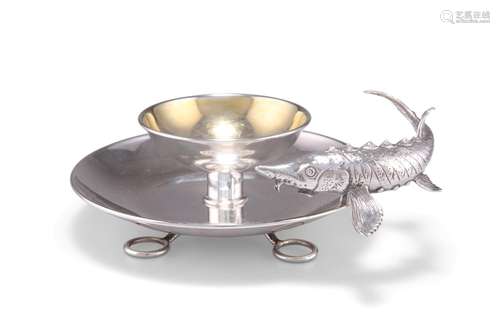 AN ITALIAN SILVER CAVIAR DISH, by Fratelli Lisi, Firenze, c....