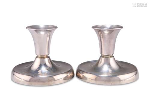 A PAIR OF DANISH SILVER CANDLESTICKS, by David Andersen, 830...