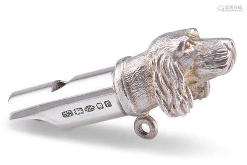 AN ELIZABETH II SILVER DOG WHISTLE, by Searle & Co Ltd, ...