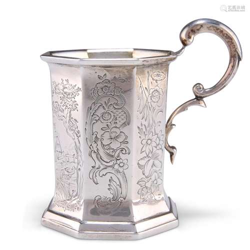 A VICTORIAN SILVER MUG, probably by William Edwards, London ...