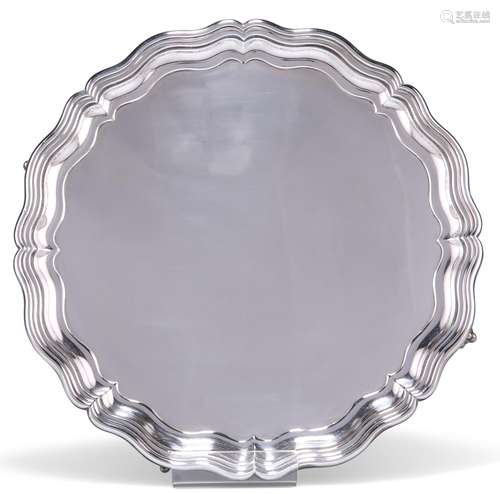 AN EDWARDIAN SILVER SALVER, by James Dixon & Sons Ltd, S...