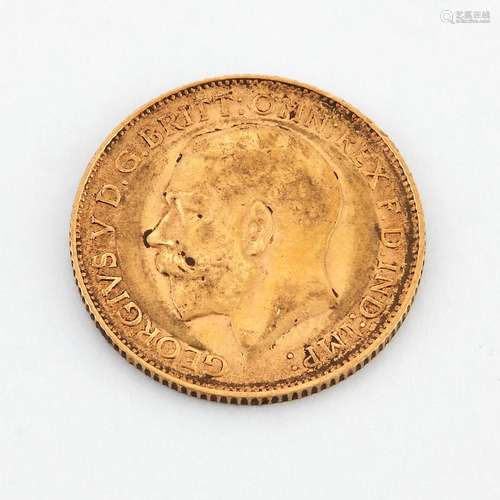 GEORGE V, HALF SOVEREIGN, 1913. 3.9 grams