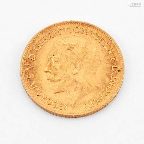 GEORGE V, HALF SOVEREIGN, 1914. 3.9 grams