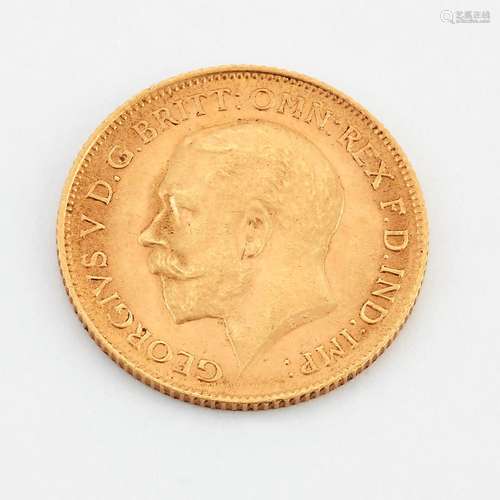 GEORGE V, HALF SOVEREIGN, 1914. 3.9 grams