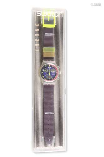 A SWATCH CHRONOGRAPH WATCH, Blue Chip, reference SCK101, cir...