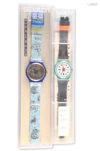 TWO SWATCH WATCHES, comprising HOPSCOTCH GN106 and MAPPAMOND...