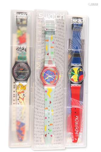 THREE ASSORTED SWATCH WATCHES, comprising BIG ENUFF GB151, L...