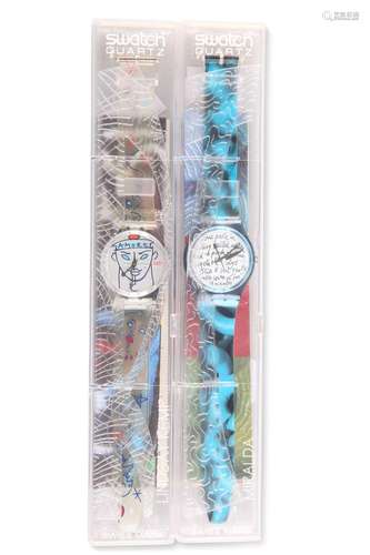 TWO SWATCH WATCHES, comprising BLUE PASTA MIRANDA GG138 and ...