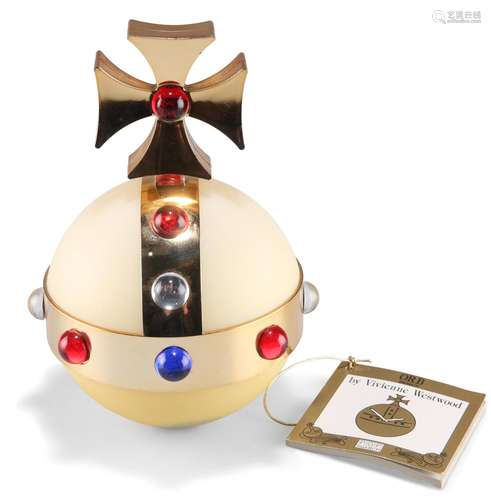 A VIVIENNE WESTWOOD ORB POP SWATCH, with gilt dial and black...