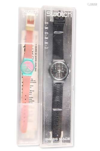 TWO SWATCH WATCHES, comprising WALLSTREET SCB106 and CASSATA...