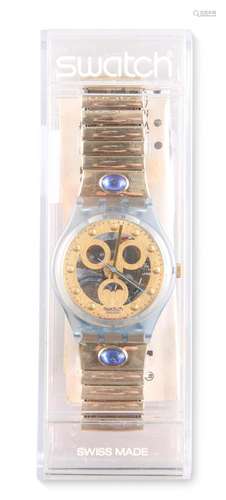 A SWATCH WATCH, Gold Smile Flex, reference GN123, circa 1992