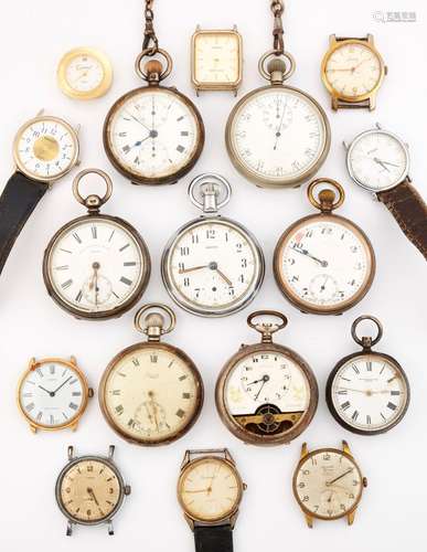 SEVEN VARIOUS OPEN FACED POCKET WATCHES, including A THOS RU...