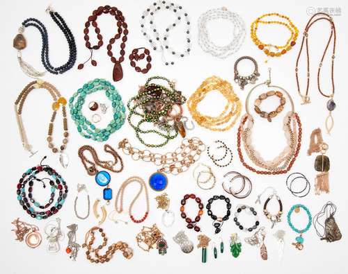 A QUANTITY OF DESIGNER COSTUME JEWELLERY, including LOLA ROS...