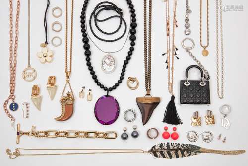 A QUANTITY OF DESIGNER COSTUME JEWELLERY, including CHLOE, D...