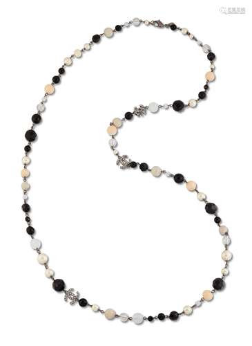 CHANEL - AN AUTUMN 2009 GLASS BEAD AND SIMULATED PEARL NECKL...