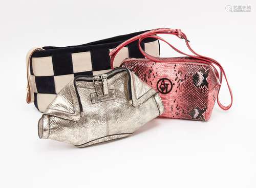 THREE DESIGNER HANDBAGS, including AN ALEXANDER MCQUEEN META...