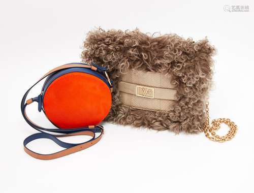 DIANE VON FURSTENBERG - TWO HANDBAGS, including AN ORANGE AN...