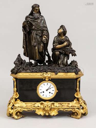 very large bronze marble clock