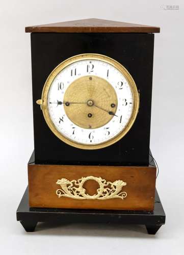 Table clock, wood, partly ebon