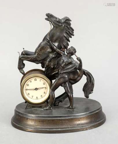 White cast table clock, 1st ha