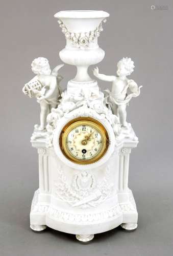 French. Pendule bisque porcela
