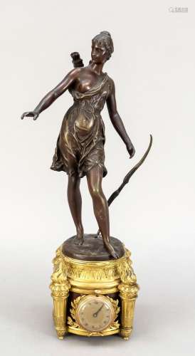 Bronze figural pendulum, marke