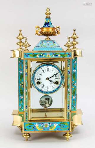 Large cloisonné clock, 20th c.