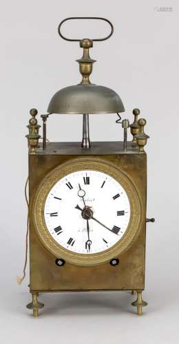 Table clock brass, marked Robe